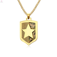 Camouflage Shield Pentagram Military Pendant Necklace